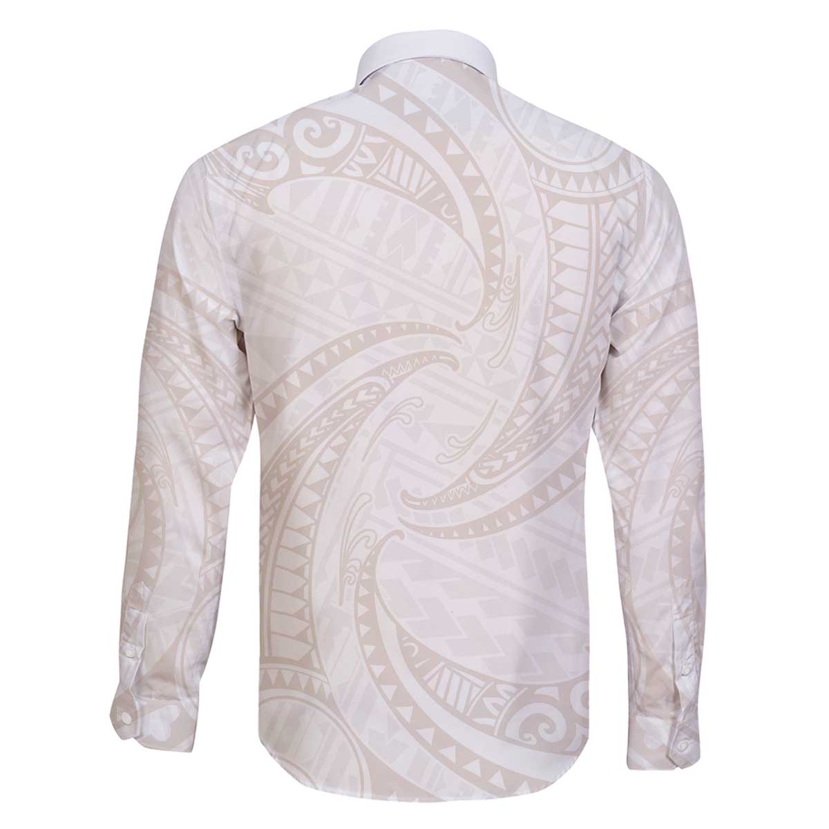 White Sunday Lotu Tamaiti Family Matching Off The Shoulder Long Sleeve Dress and Hawaiian Shirt Polynesian Wave Pastel Nude - Polynesian Pride