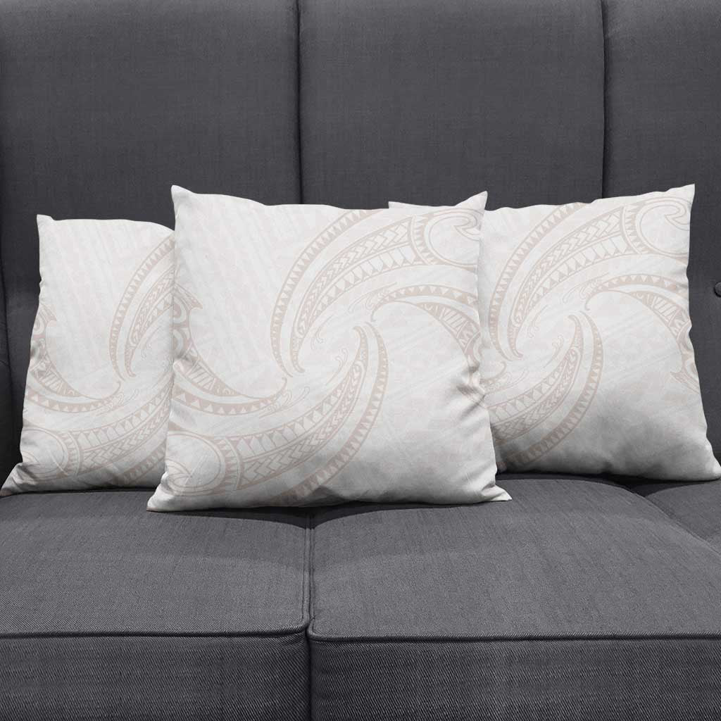 White Sunday Lotu Tamaiti Pillow Cover Polynesian Wave Pastel Nude - Polynesian Pride