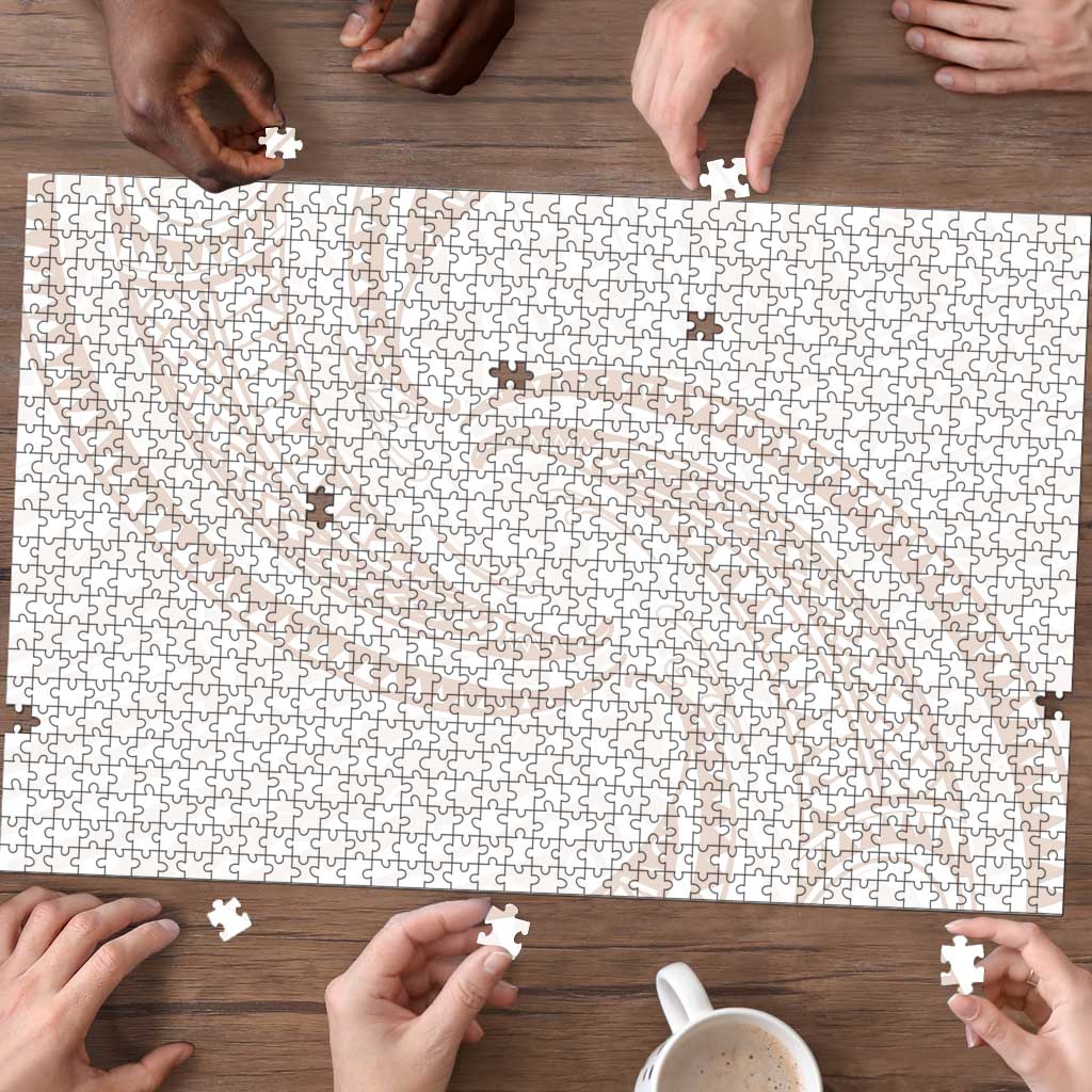 White Sunday Lotu Tamaiti Puzzle Polynesian Wave Pastel Nude - Polynesian Pride
