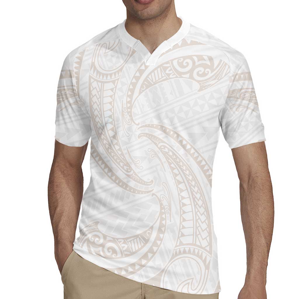 White Sunday Lotu Tamaiti Rugby Jersey Polynesian Wave Pastel Nude - Polynesian Pride