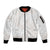 White Sunday Lotu Tamaiti Sleeve Zip Bomber Jacket Polynesian Wave Pastel Nude - Polynesian Pride