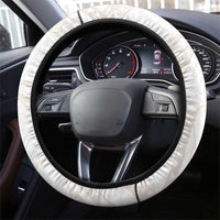 White Sunday Lotu Tamaiti Steering Wheel Cover Polynesian Wave Pastel Nude - Polynesian Pride