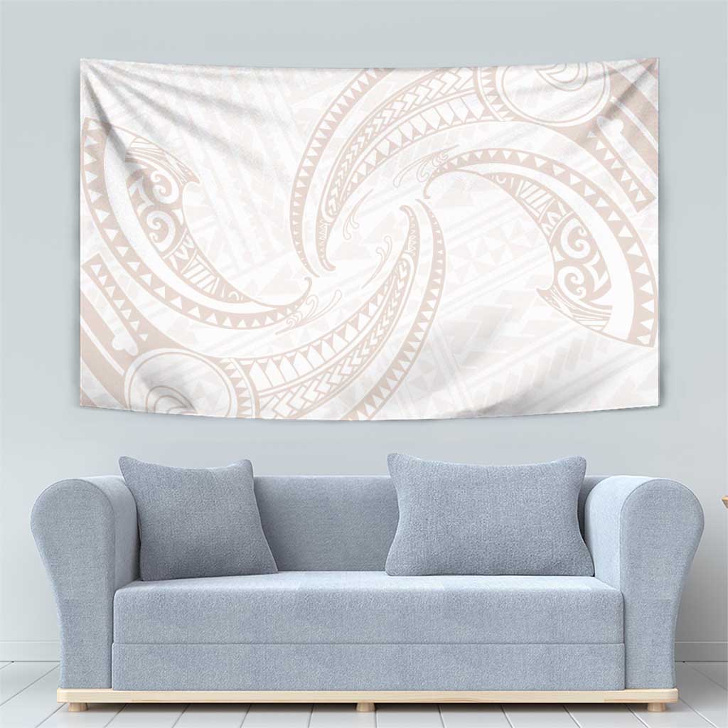 White Sunday Lotu Tamaiti Tapestry Polynesian Wave Pastel Nude - Polynesian Pride