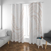 White Sunday Lotu Tamaiti Window Curtain Polynesian Wave Pastel Nude - Polynesian Pride