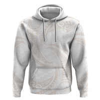 White Sunday Lotu Tamaiti Zip Hoodie Polynesian Wave Pastel Nude - Polynesian Pride