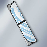 White Sunday Lotu Tamaiti Auto Sun Shade Polynesian Wave Pastel Sky Blue - Polynesian Pride