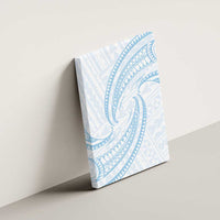 White Sunday Lotu Tamaiti Canvas Wall Art Polynesian Wave Pastel Sky Blue - Polynesian Pride