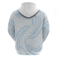 White Sunday Lotu Tamaiti Hoodie Polynesian Wave Pastel Sky Blue - Polynesian Pride