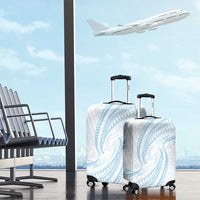 White Sunday Lotu Tamaiti Luggage Cover Polynesian Wave Pastel Sky Blue - Polynesian Pride