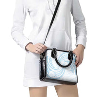 White Sunday Lotu Tamaiti Shoulder Handbag Polynesian Wave Pastel Sky Blue - Polynesian Pride