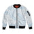 White Sunday Lotu Tamaiti Sleeve Zip Bomber Jacket Polynesian Wave Pastel Sky Blue - Polynesian Pride