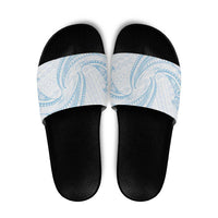 White Sunday Lotu Tamaiti Slide Sandals Polynesian Wave Pastel Sky Blue - Polynesian Pride
