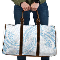White Sunday Lotu Tamaiti Travel Bag Polynesian Wave Pastel Sky Blue - Polynesian Pride