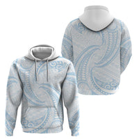 White Sunday Lotu Tamaiti Zip Hoodie Polynesian Wave Pastel Sky Blue - Polynesian Pride