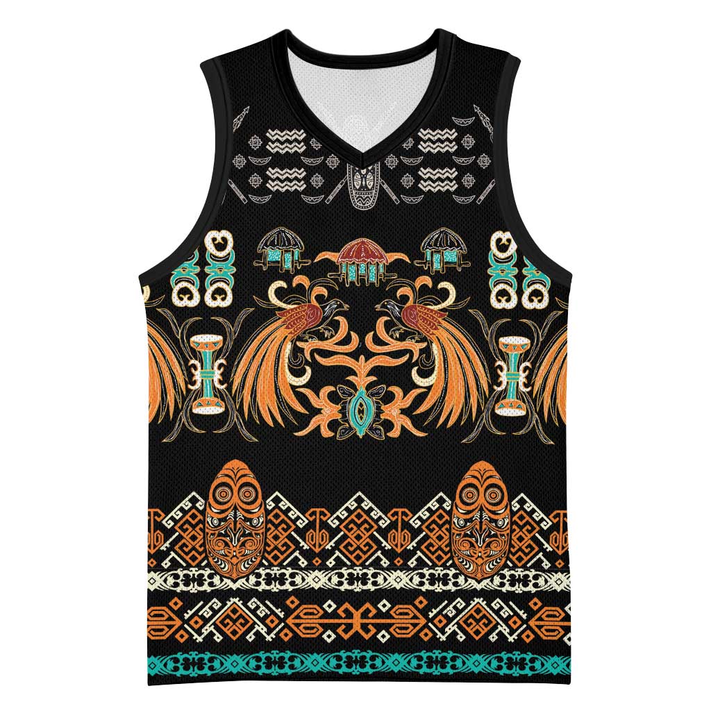 Black Batik Papua-inspired Pattern Basketball Jersey - Polynesian Pride
