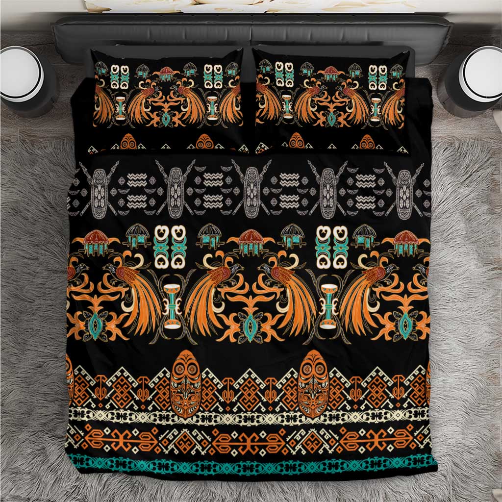 Black Batik Papua-inspired Pattern Bedding Set - Polynesian Pride