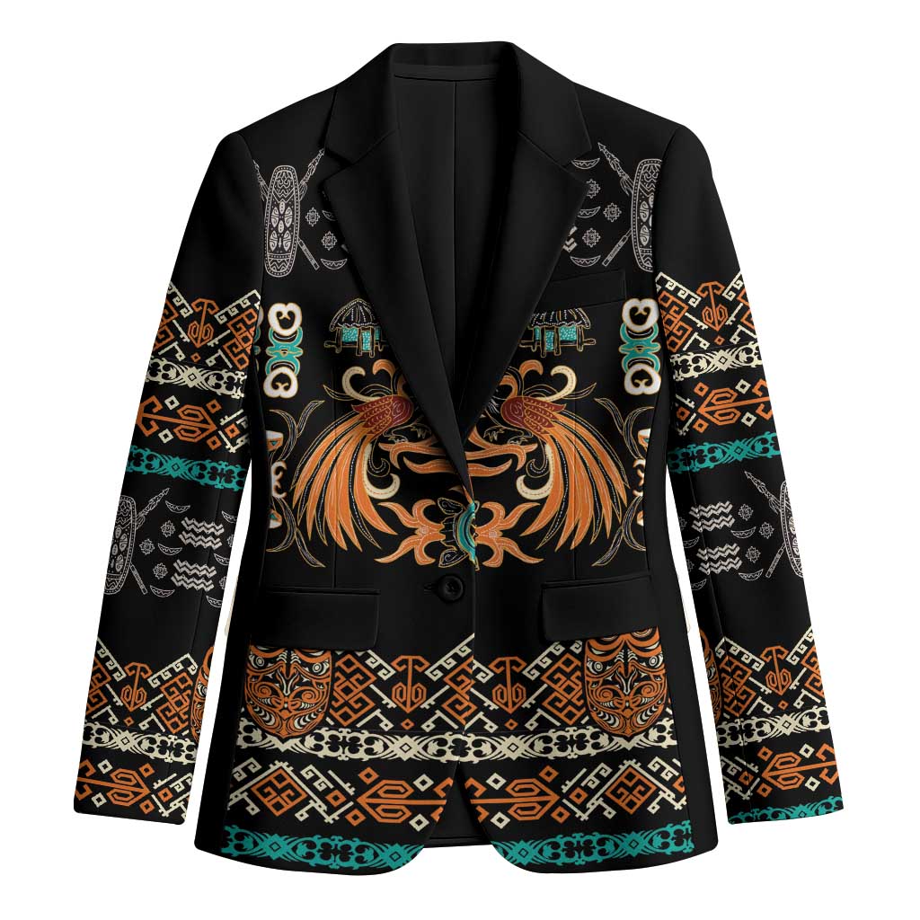 Black Batik Papua-inspired Pattern Blazer - Polynesian Pride