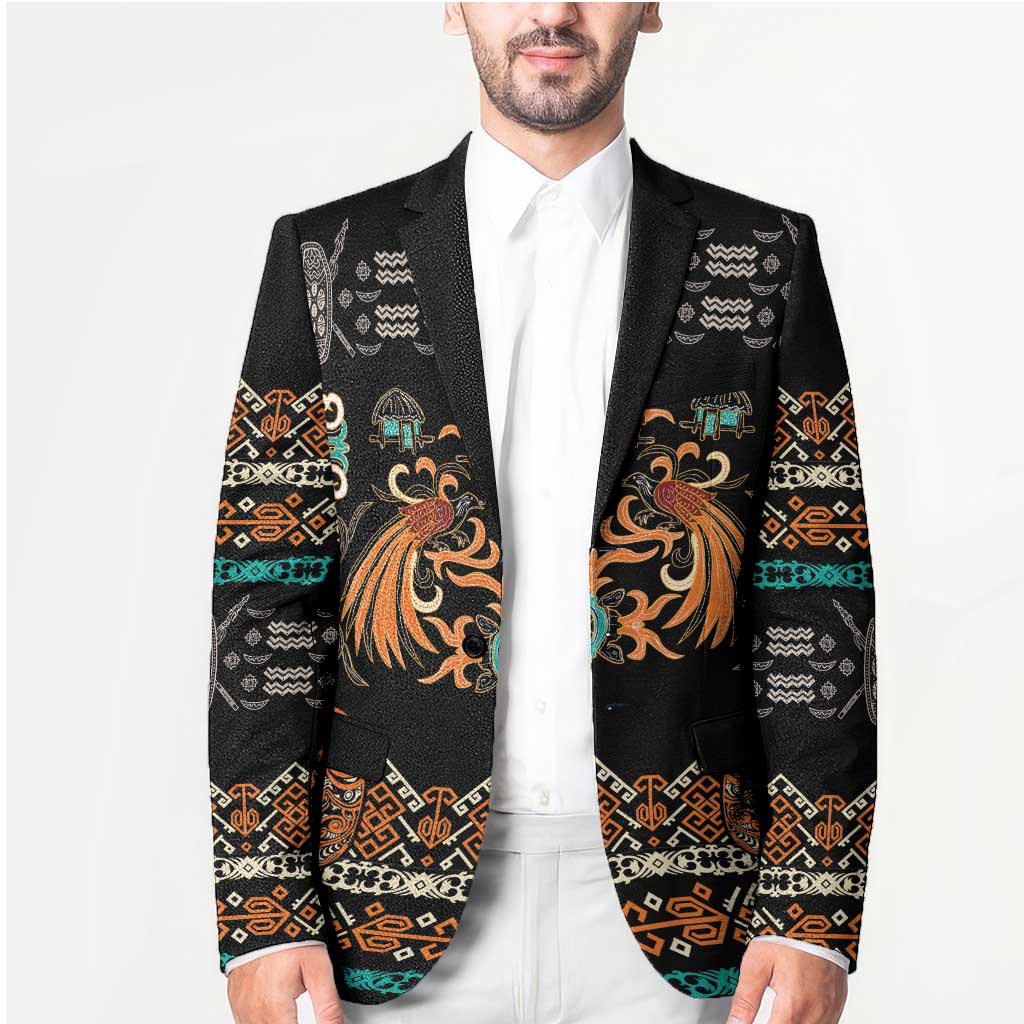 Black Batik Papua-inspired Pattern Blazer - Polynesian Pride