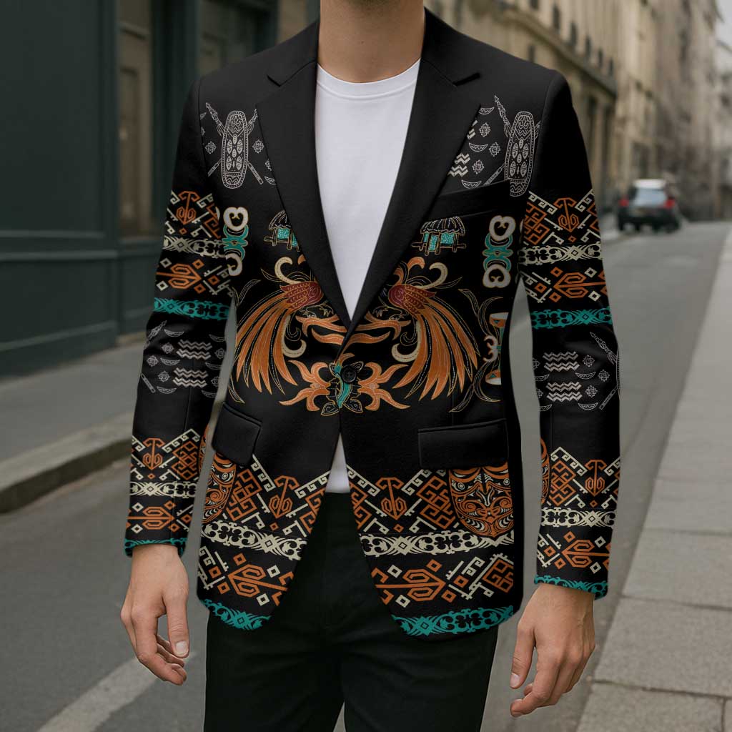 Black Batik Papua-inspired Pattern Blazer - Polynesian Pride
