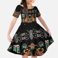 Black Batik Papua-inspired Pattern Family Matching Mermaid Dress and Hawaiian Shirt - Polynesian Pride