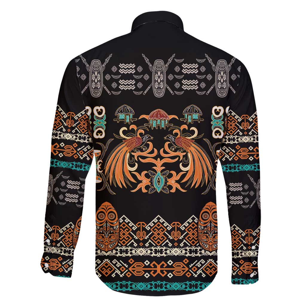 Black Batik Papua-inspired Pattern Family Matching Mermaid Dress and Hawaiian Shirt - Polynesian Pride