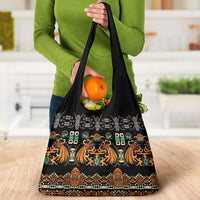 Black Batik Papua-inspired Pattern Grocery Bag - Polynesian Pride