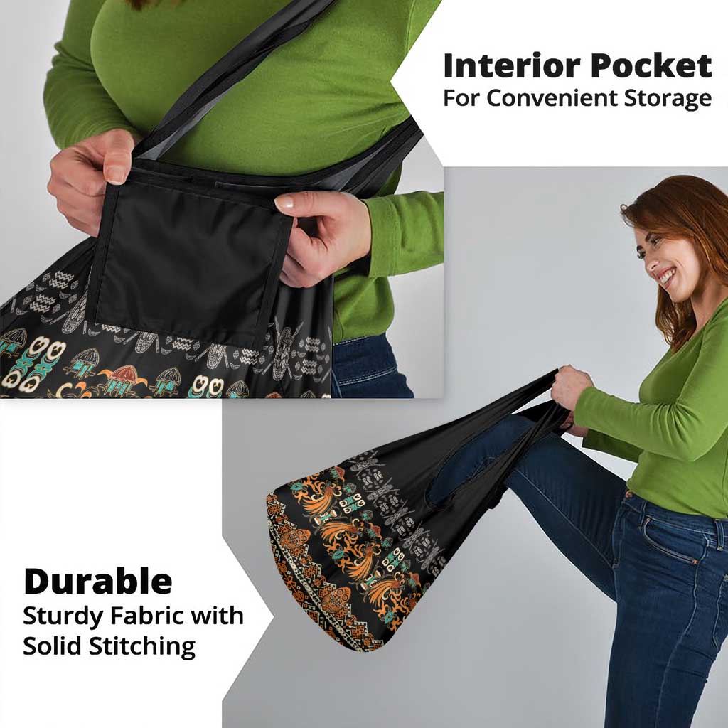 Black Batik Papua-inspired Pattern Grocery Bag - Polynesian Pride