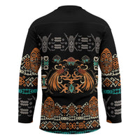 Black Batik Papua-inspired Pattern Hockey Jersey - Polynesian Pride