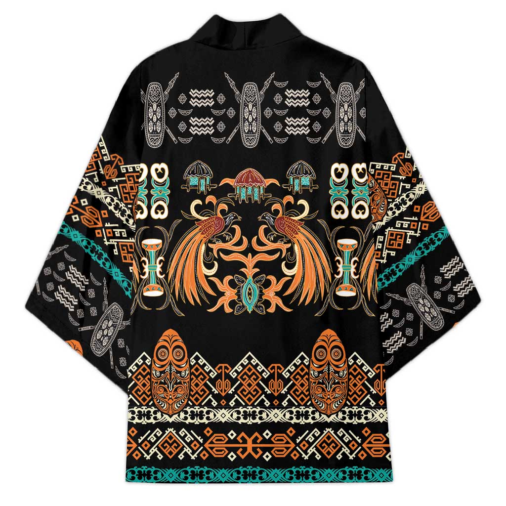 Black Batik Papua-inspired Pattern Kimono - Polynesian Pride