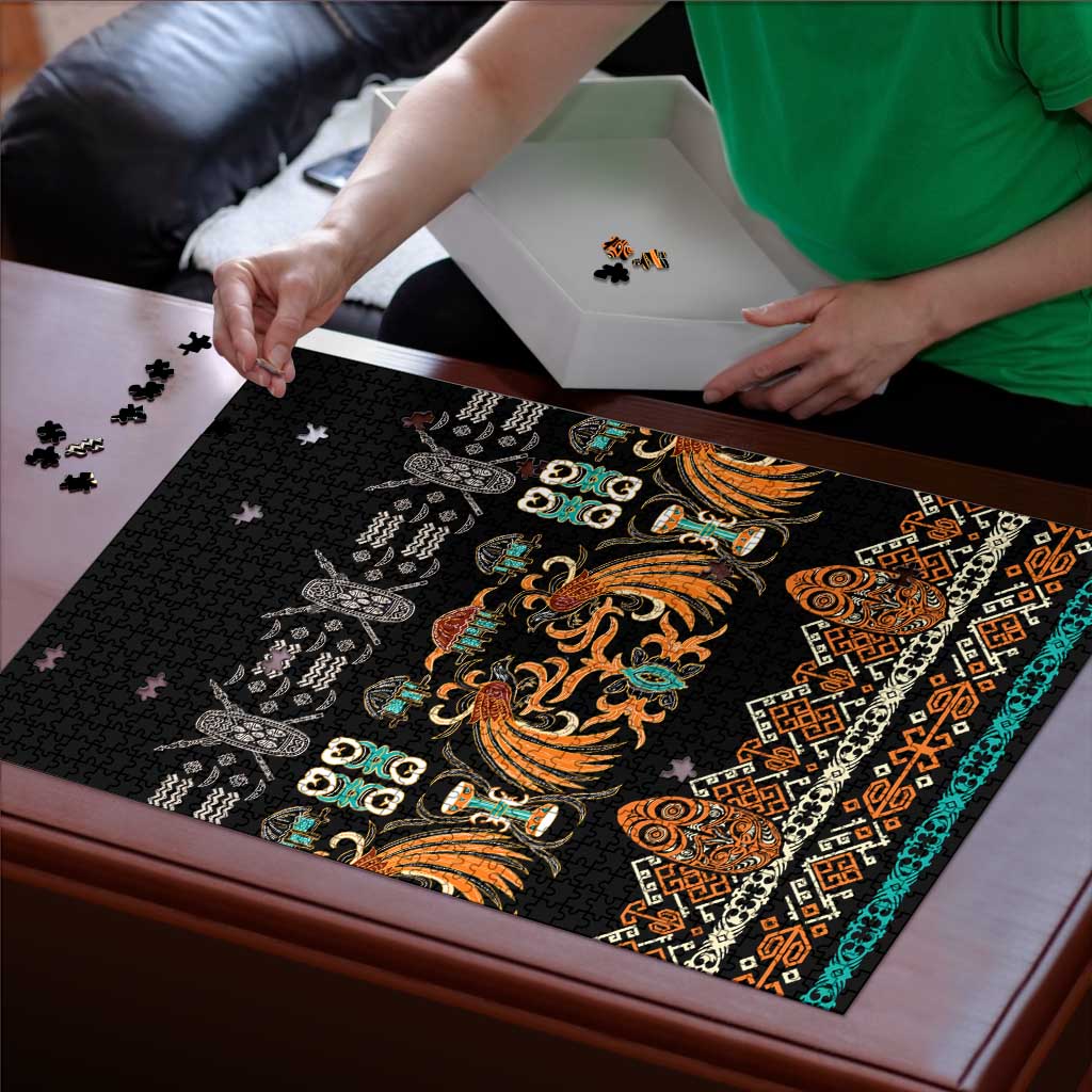 Black Batik Papua-inspired Pattern Puzzle - Polynesian Pride
