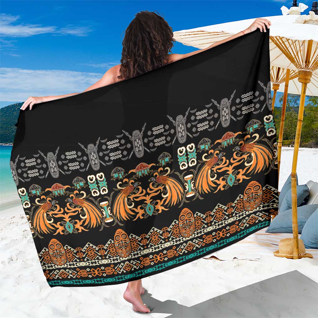 Black Batik Papua-inspired Pattern Sarong - Polynesian Pride