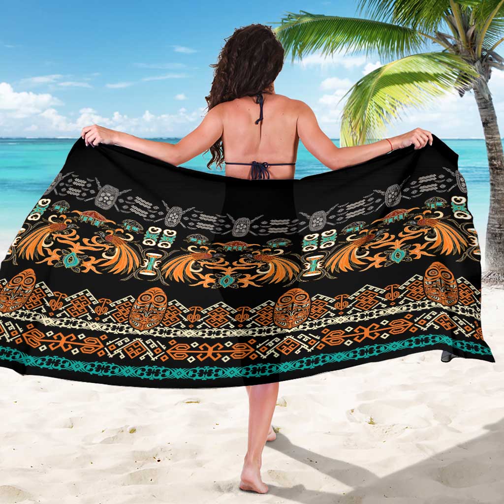 Black Batik Papua-inspired Pattern Sarong - Polynesian Pride