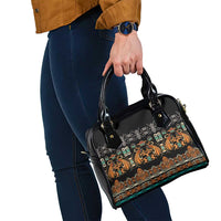 Black Batik Papua-inspired Pattern Shoulder Handbag - Polynesian Pride