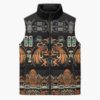 Black Batik Papua-inspired Pattern Sleeveless Puffer Jacket - Polynesian Pride