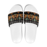 Black Batik Papua-inspired Pattern Slide Sandals - Polynesian Pride