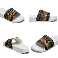 Black Batik Papua-inspired Pattern Slide Sandals - Polynesian Pride
