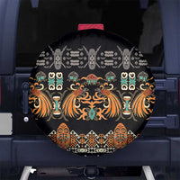 Black Batik Papua-inspired Pattern Spare Tire Cover - Polynesian Pride
