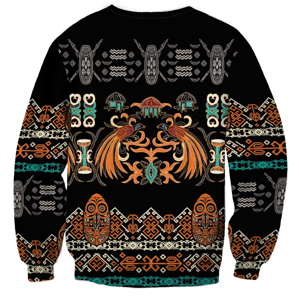 Black Batik Papua-inspired Pattern Sweatshirt - Polynesian Pride