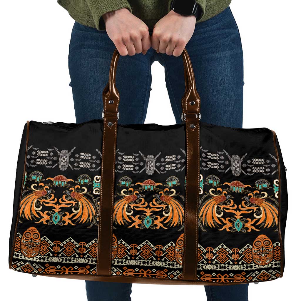 Black Batik Papua-inspired Pattern Travel Bag - Polynesian Pride