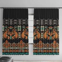 Black Batik Papua-inspired Pattern Window Curtain - Polynesian Pride