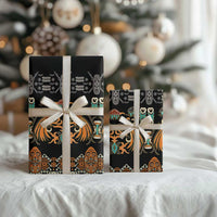 Black Batik Papua-inspired Pattern Wrapping Paper - Polynesian Pride
