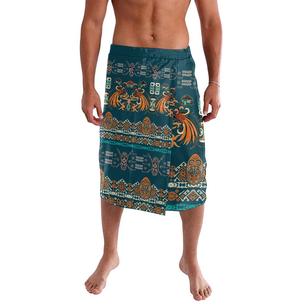 Dark Cyan Blue Batik Papua-inspired Pattern Lavalava - Polynesian Pride
