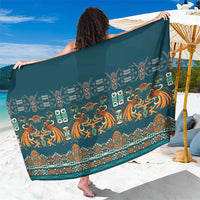 Dark Cyan Blue Batik Papua-inspired Pattern Sarong - Polynesian Pride