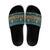 Dark Cyan Blue Batik Papua-inspired Pattern Slide Sandals - Polynesian Pride