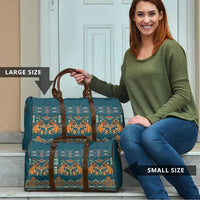 Dark Cyan Blue Batik Papua-inspired Pattern Travel Bag - Polynesian Pride
