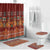 Oxblood Batik Papua-inspired Pattern Bathroom Set - Polynesian Pride