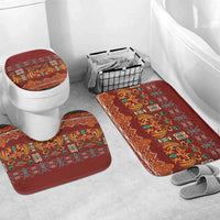 Oxblood Batik Papua-inspired Pattern Bathroom Set - Polynesian Pride
