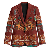 Oxblood Batik Papua-inspired Pattern Blazer - Polynesian Pride