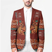 Oxblood Batik Papua-inspired Pattern Blazer - Polynesian Pride
