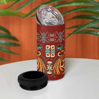 Oxblood Batik Papua-inspired Pattern 4 in 1 Can Cooler Tumbler - Polynesian Pride